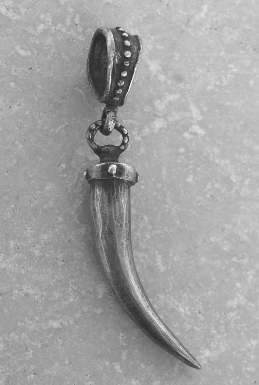 Sterling Silver Italian Horn Pendant by Roman Paul
