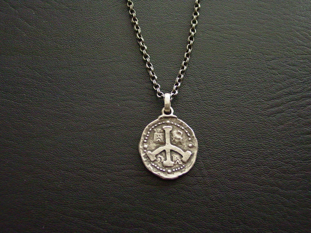 Sterling Silver Peace Sign Medallion Necklace