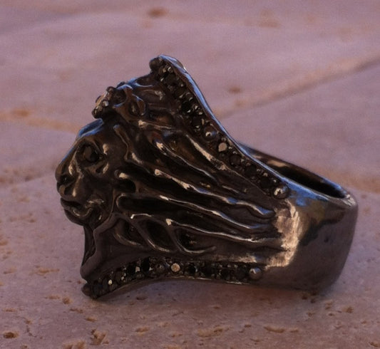 Sterling Silver Diamond Lion Ring by RP