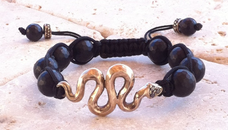 Bronze Snake Onyx Bracelet by Roman Paul