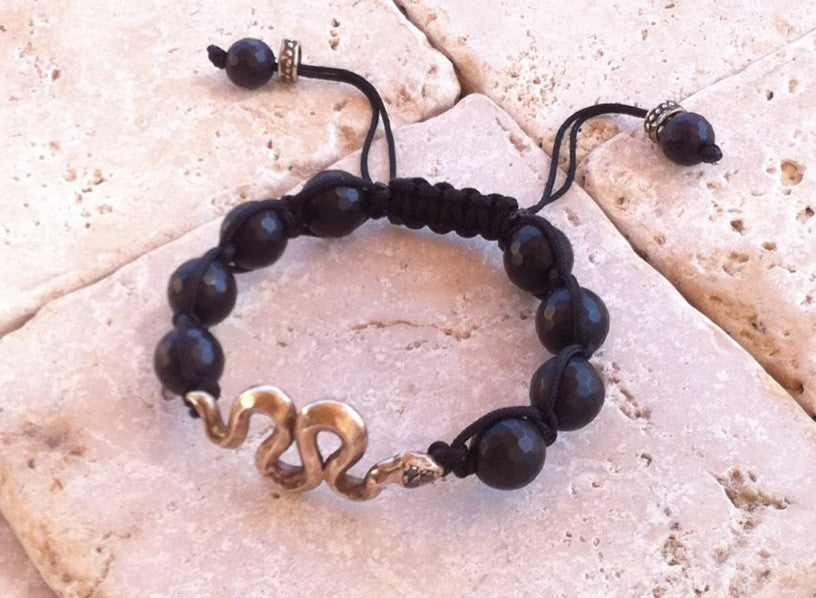 Bronze Snake Onyx Beads Bracelet